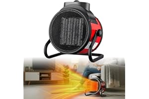 RAINPOT Saker 2000W Powerful Portable Heating Cannon for Outdoor&Indoor, PTC Ceramic Electric Small Space Heater, 90° Adjustable, 120V, Fast Heat With Protection for Greenhouse, Garage, Bedroom, Office