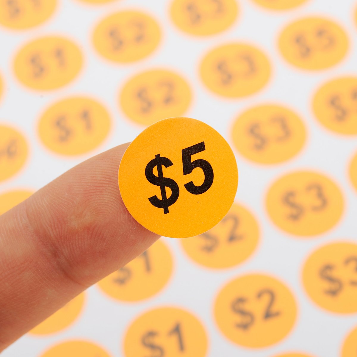 pre printed price stickers