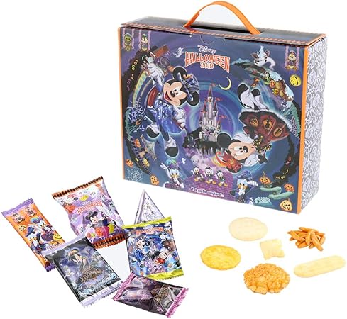 Amazon Co Jp ディズニー ハロウィーン ハロウィン 19 リゾート ランド シー柄 持ち手付き箱 おせんべい ミッキー 他 詰め合わせ お菓子 ディズニーリゾート 限定 おもちゃ