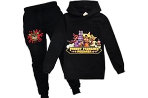 TECKI Kids Five Nights at Freddy's Long Sleeve Sweatshirt Hoodie and Sweatpant Casual Tracksuit 2 PCS Loose Hoodie Outfit