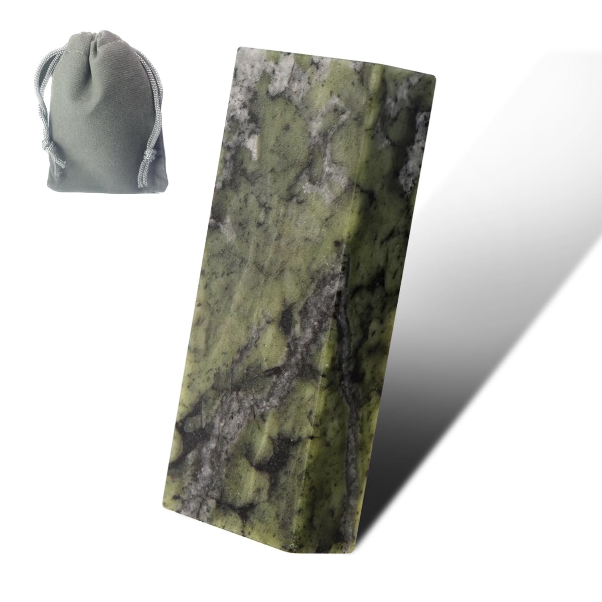 CBRIGHT Knife Sharpening Stone 1PC 10000# Whetstone Mini Final Fine Polished Natural Green Sharpener Oilstone (2 x 0.8 x 0.4 Inch)