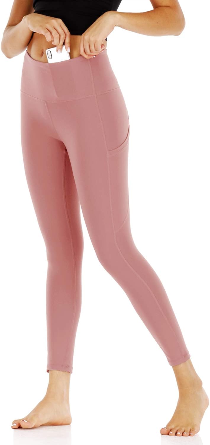 High Waist Yoga Pants with Pockets,Tummy Control Hip Lift,Workout