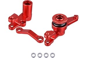 HobbyPark Aluminum Steering Bellcranks and Drag Link Servo Saver Complete with Bearings for Traxxas 1/10 Slash 4x4 Upgrade Parts Red