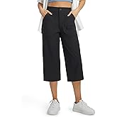 Libin Women's Capri Pants Lightweight Wide Leg Business Casual Pants Lounge Work Travel Hiking Walking with Pockets
