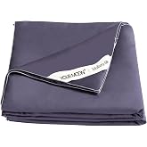 YOUR MOON Lightweight Summer Mulberry Silk Comforter Queen, Dark Gray | 100% Natural Silk Filling, Breathable Cotton Shell, Summer Weight Thin Duvet Insert for Warm Sleepers