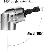 Vakki 105 Degree Right Angle Drill Extension 1/4 Hex Shank Adapter view 4