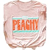 Ykomow Just Peachy T Shirt Womens Short Sleeve Casual Summer Graphic Tees Tops