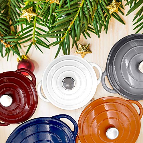 AIDEA Dutch Oven Enameled Cast Iron Round, Bread Baking Pot with Lid & 5Quart Natural NonStick