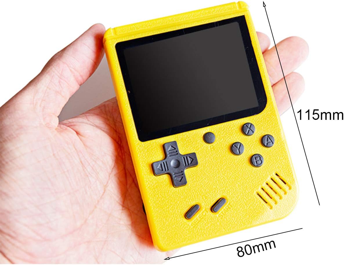 Mini Retro Handheld FC Games Consoles ,Built-in 400 Classic Game, Portable Gameboy 3 Inch LCD Screen ,Best Gifts for Birthdays and Christmas (Games Consoles Yellow): Toys & Games