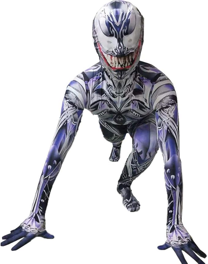CXYGZLJ Halloween Colored Venom Symbiote Bodysuit，Child Adult Spiderman Cosplay Costume For