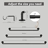 ZUOFENG Black Curtain Pole 122-218cm Eyelet Rod Industrial 2cm Ø view 2