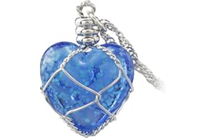 FM FM42 Glow in The Dark Blue/Green Heart Pendant Necklace, Glow Green Light
