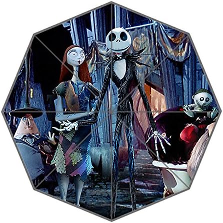 Custom Nightmare Before Christmas Waterproof Pongee and Polyester Fabric Foldable Umbrella