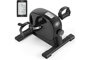 GOREDI Under Desk Bike Pedal Exerciser, Portable Mini Exercise Bike with LCD Display for Home/Office, Desk Cycle for Leg/Arm with Handle, Leg Exerciser While Sitting for Physical Therapy