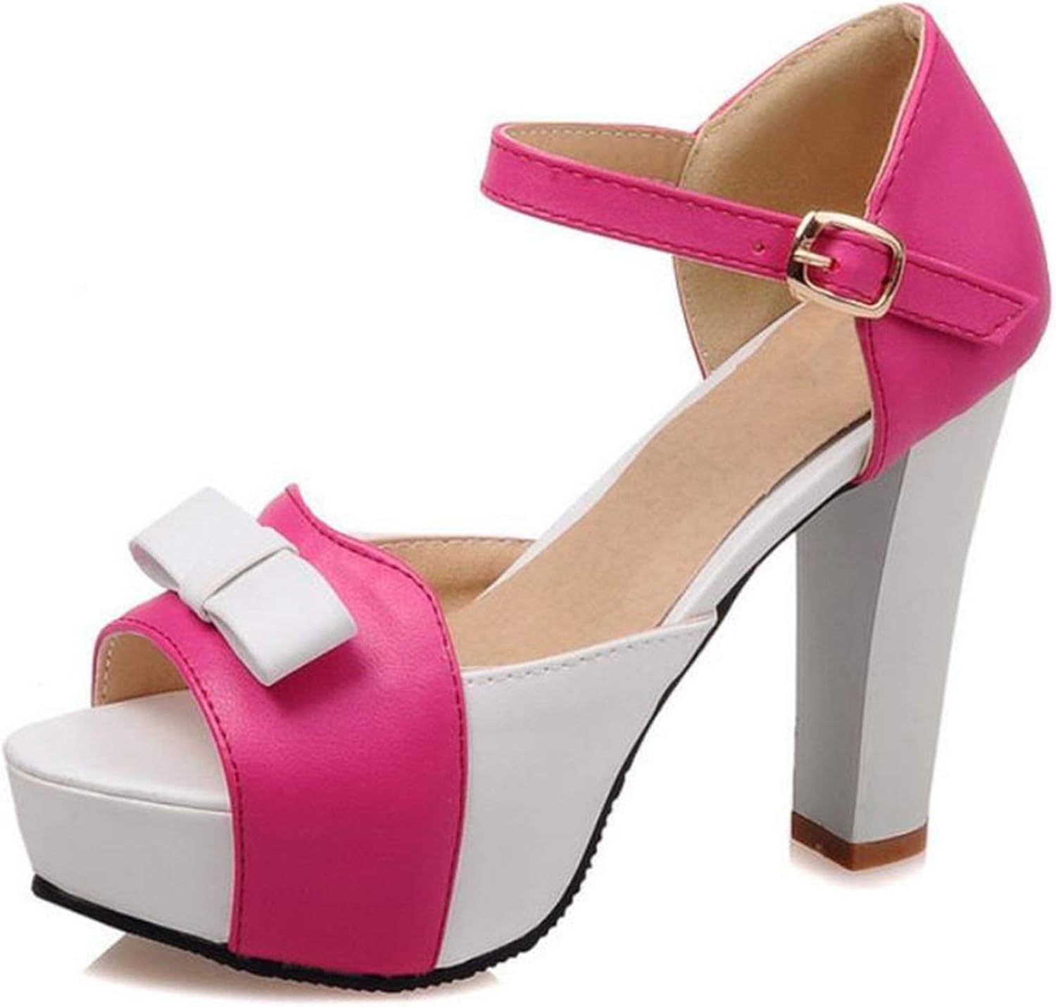 red platform thick heels