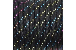 SACOORA 1pcs New Gold Silver Cord 550 Paracord Parachute Cord Lanyard Mil Spec Type III 7 Strand Core 100 FT (PFJ-19)