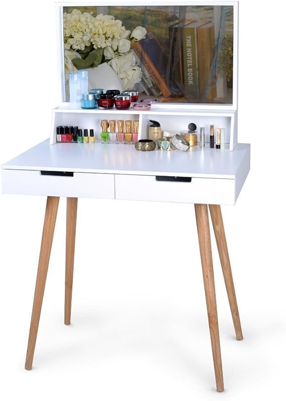 thin white dressing table