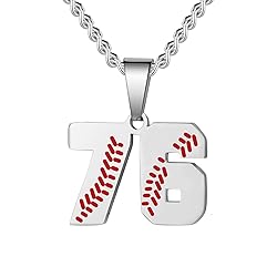 HattiDoris Baseball Number Necklace for Men 00-99