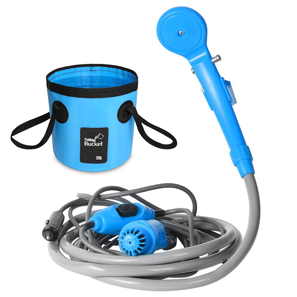 AUTOPkio Portable Outdoor Shower Folding Bucket Kit, Camping Shower