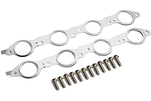 Forccord Exhaust Manifold Header Gasket Bolts Kit Fits Escalade Tahoe Silverado Yukon 4.8L 5.3L 5.7L 6.0L 6.2L V8 Compatible with LS Series Engines (Except LS7) #12617944 (Left & Right)
