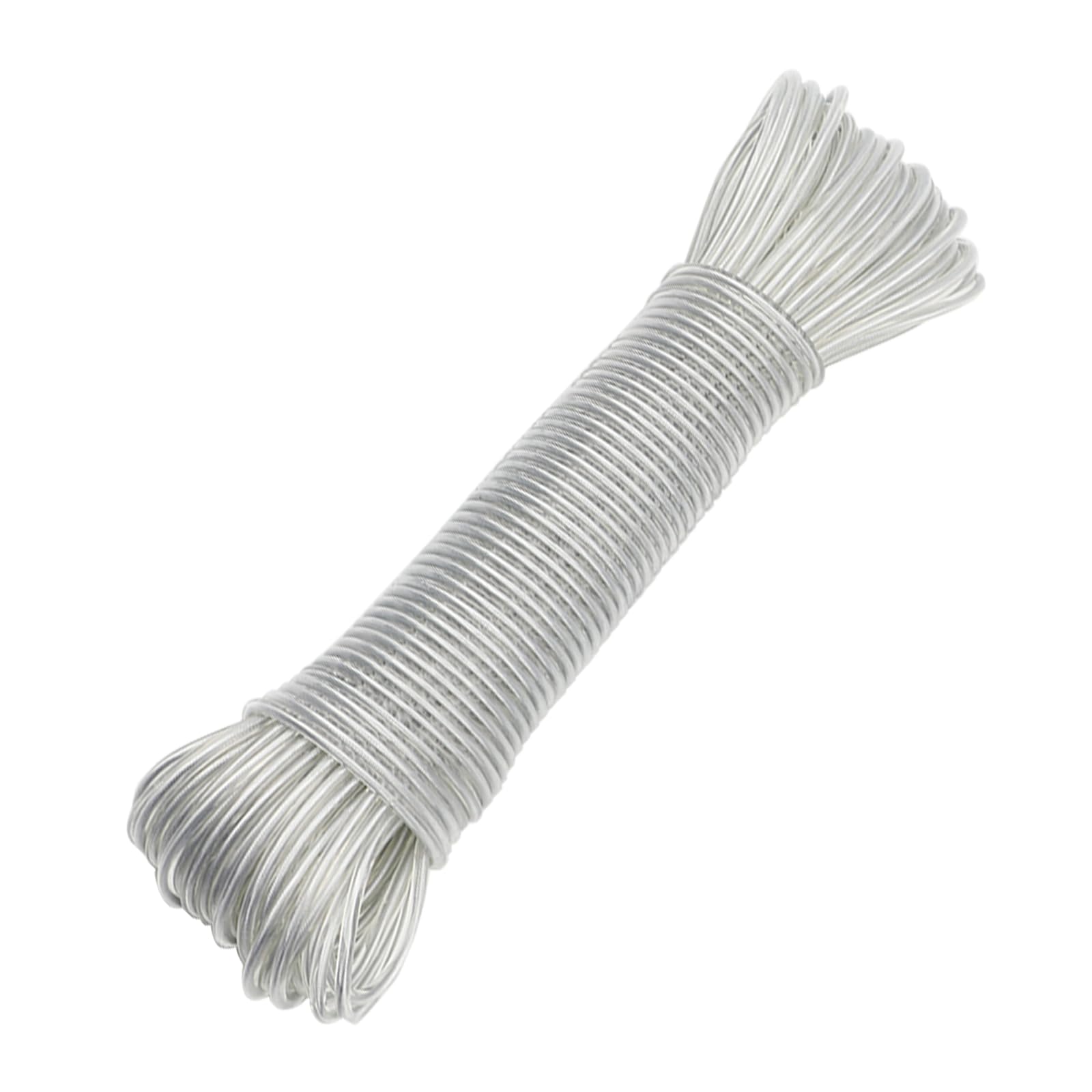 YIKAOMAI® Washing Line with Steel Core, Outdoor, Heavy Duty, Extra Strong Washing Line with a Load Capacity of 120 kg, Rustproof and Waterproof Washing Line for Garden, Green (4 mm - 30 m, Clear)