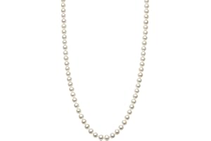 Belacqua Natural Cultured Freshwater Pearl Strand Necklace in Sterling Silver, Size 5.5-9.5mm, Length-16 to 36 Inches, Clasp-Fishhook, Jewelry for Women, Gift Box Included