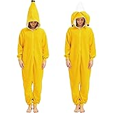 AIYOUYIYA Adult Banana Onesie Fruit Costume with Peel - Halloween Cosplay One-Piece Pajamas for Men and Women