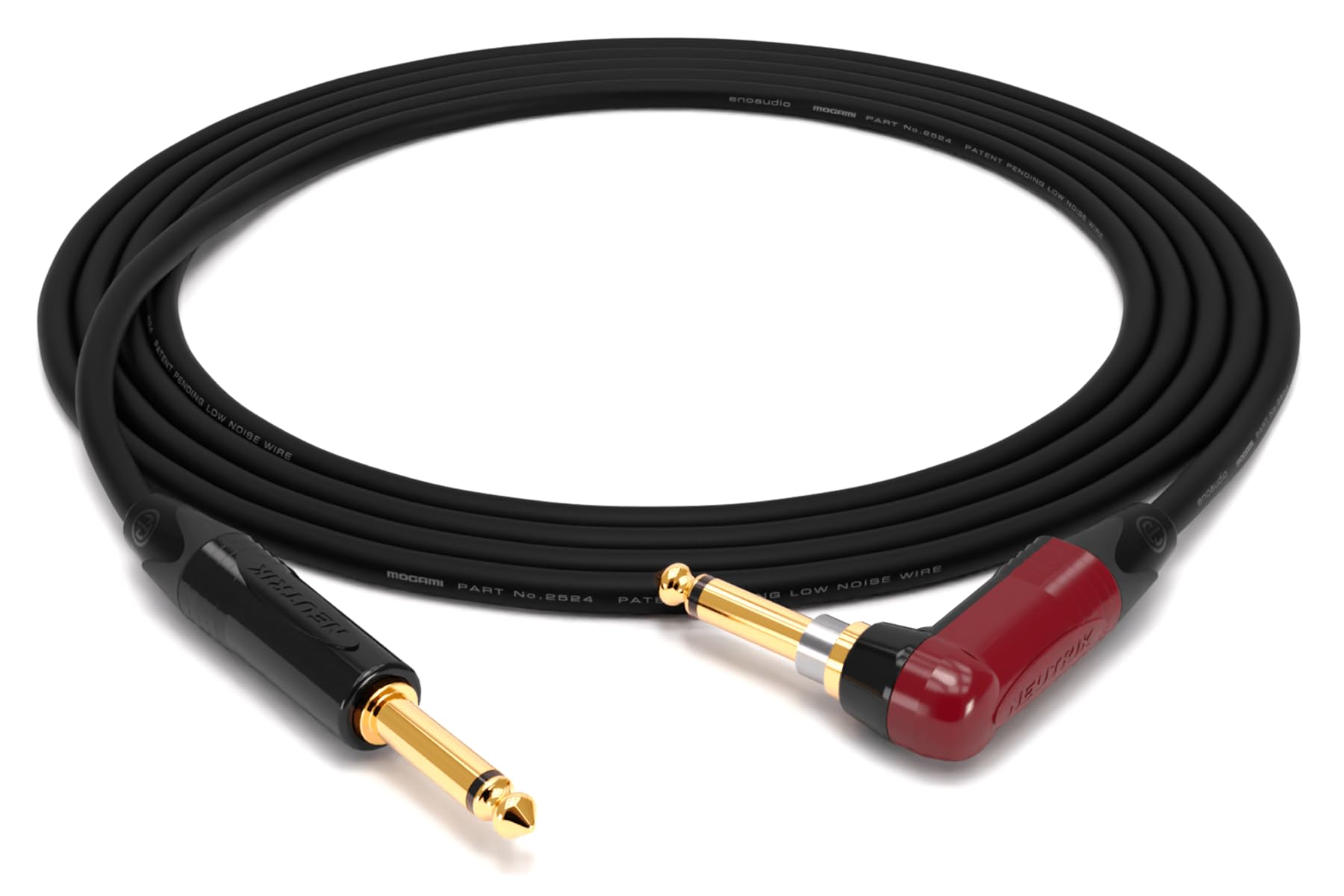 enoaudio Mogami 2524 Instrument Cable | Neutrik Silent Switch 6.3mm TS Angled – 6,3mm TS | HiFi - 5.0 m