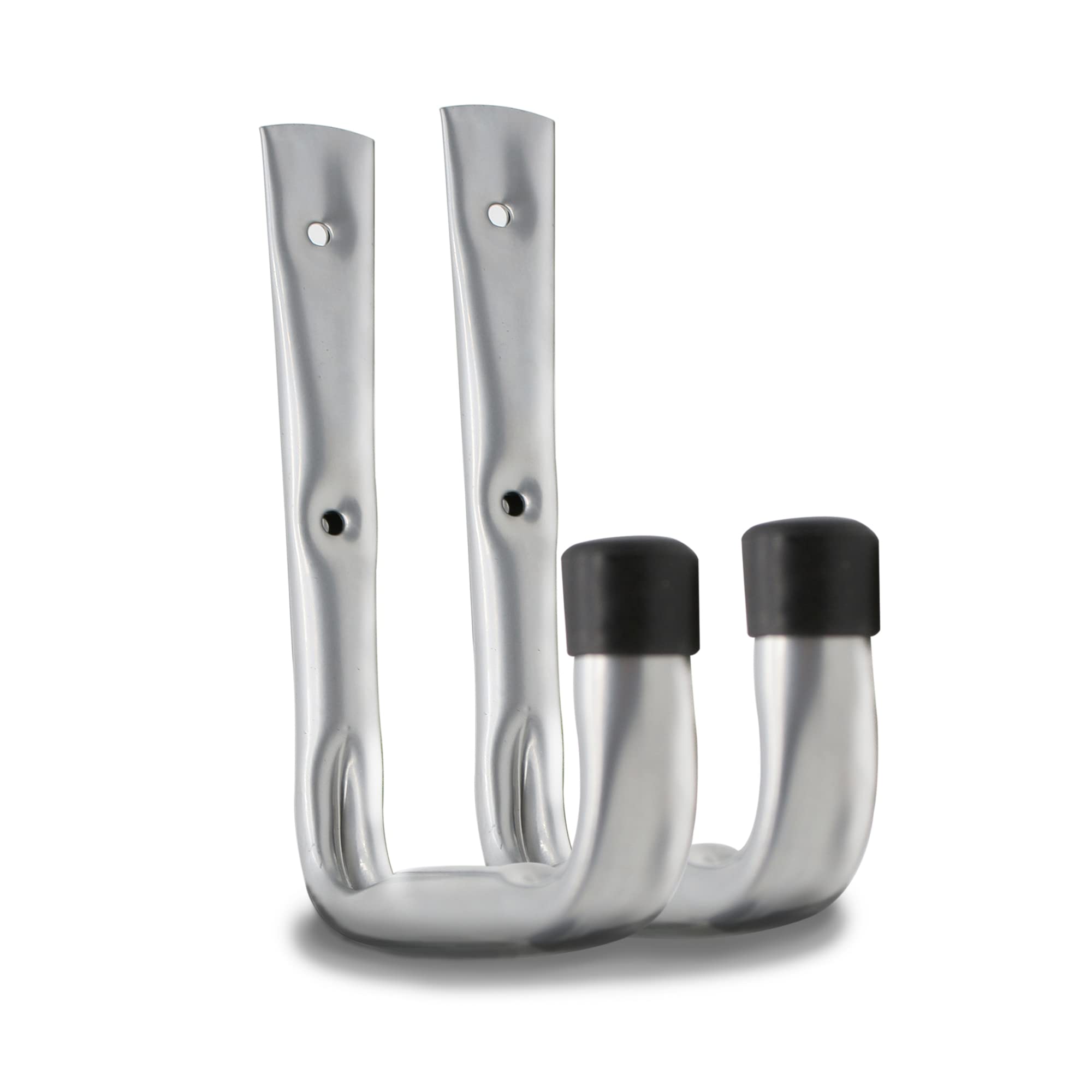 DOJA Barcelona | Hanging Hooks | 4 Simple Wall Hook Bracket | 200 x 160 x 80mm | Galvanized Steel | Universal Hanger for Garden Hose, Folding Beach Chair, Wall Bicycle Rack