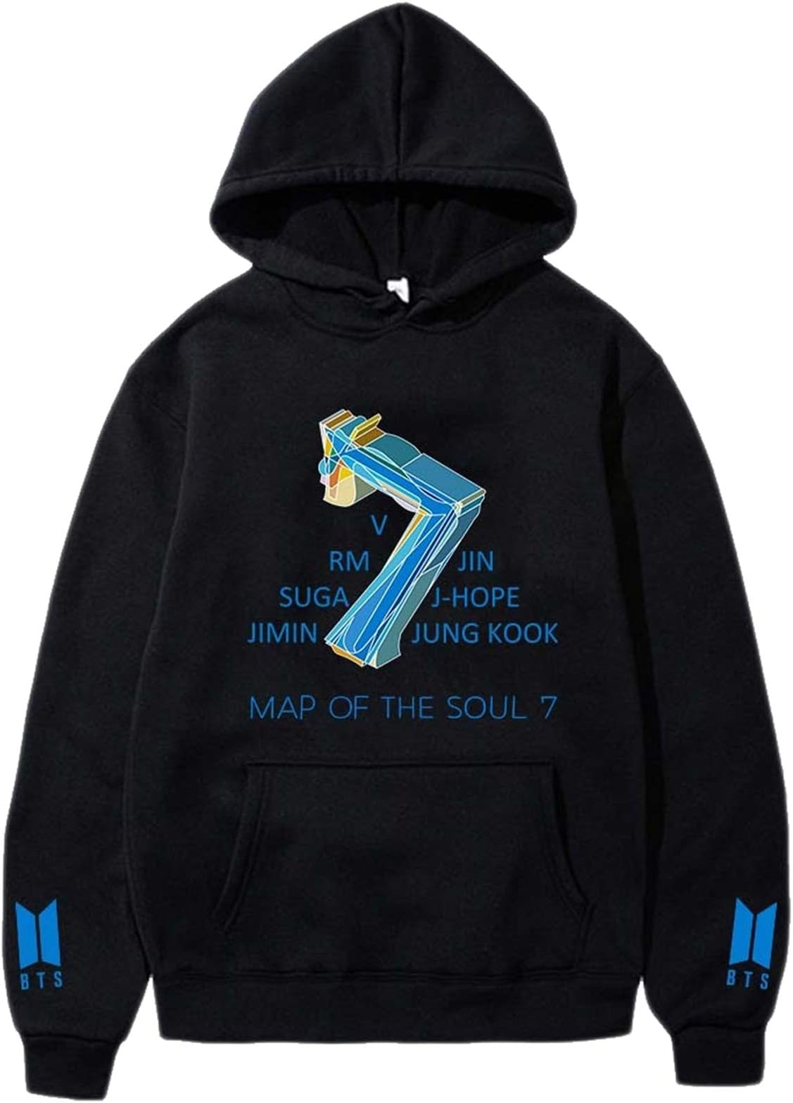 BTS Hoodie Men and Women, Teen Girls BTS Map of The Soul 7 Printing Sweatshirt Hooded Sweater Bangtan Boys Pullover Couple Unisex Long Sleeve Sport Jumper BTS Clothing Merchandise