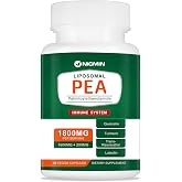 NICMIN 1600MG Palmitoylethanolamide 99% with Luteolin &amp; Quercetin, High Absorption, Pea Supplement 60 Capsules