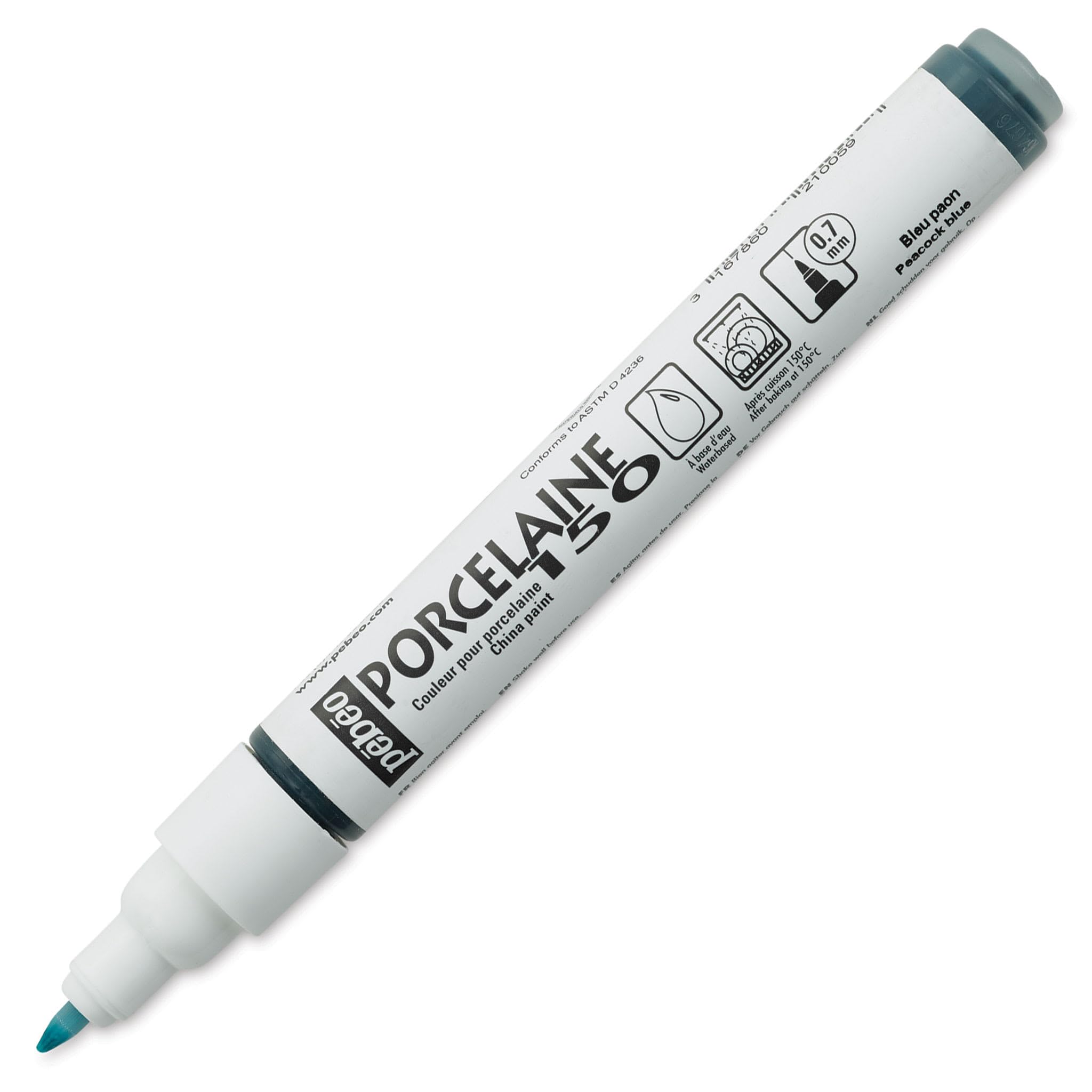 Pebeo 6-Piece Porcelaine 150 China Paint Fine Tip Marker, Peacock Blue,Peacock Blue