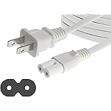 Amazon Basics Replacement Power Cable for PS4 Slim and Xbox One S / X - Pack of 2, 12 Foot Cord, White