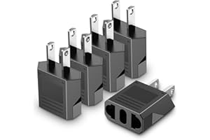 European to America/Canada Travel Plug Adapter, 5 Pack Universal Converter for European to American/Canada Power Outlets