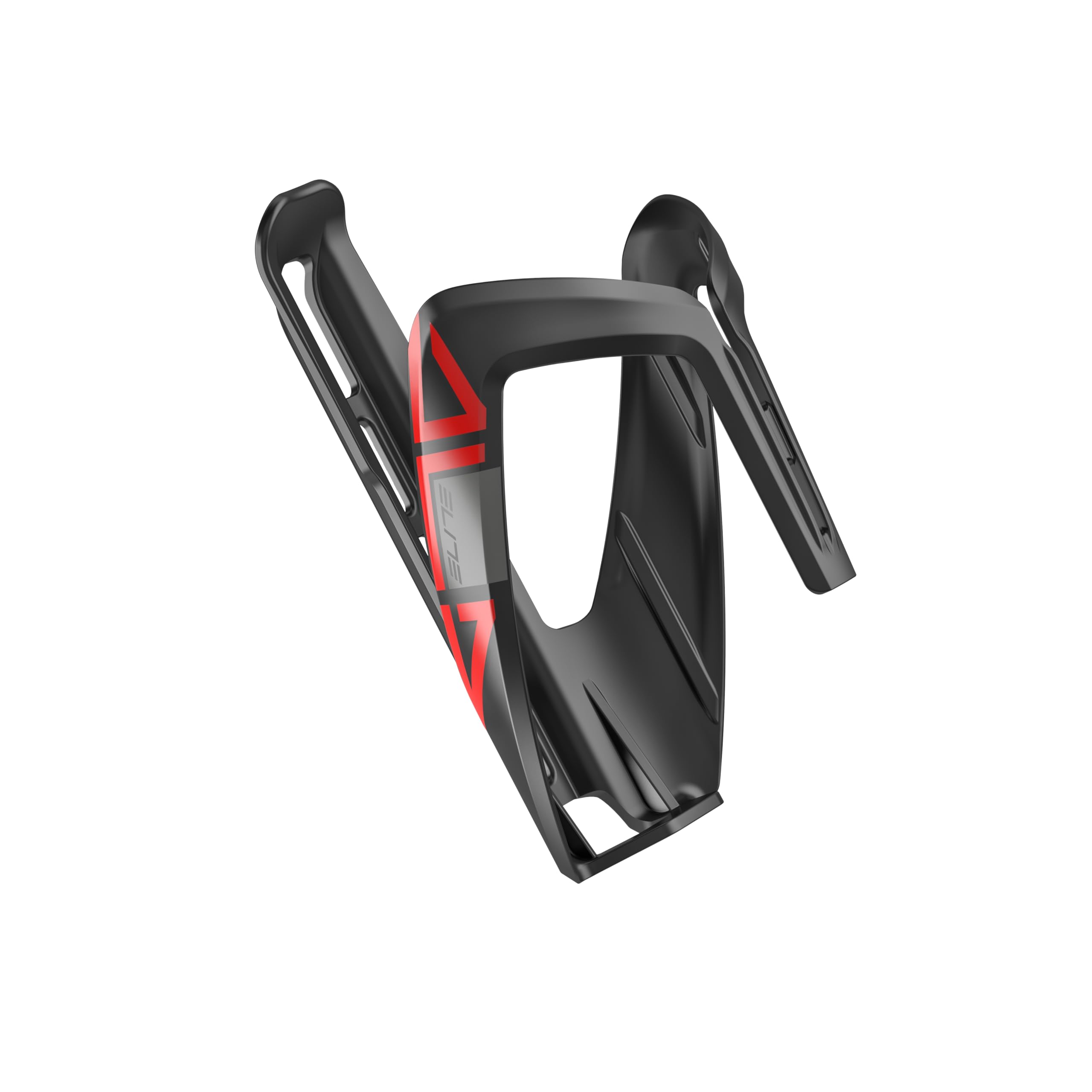 Elite Ala Bottle Cage Black Red Graphic – Lightweight Fibre-Reinforced Bike Bottle Holder with Flexible Wing Arms – Secure Grip – For Road Bike, MTB & Gravel Cycling