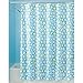 InterDesign Ringo Fabric Shower Curtain, 72 x 72, Blue/Green
