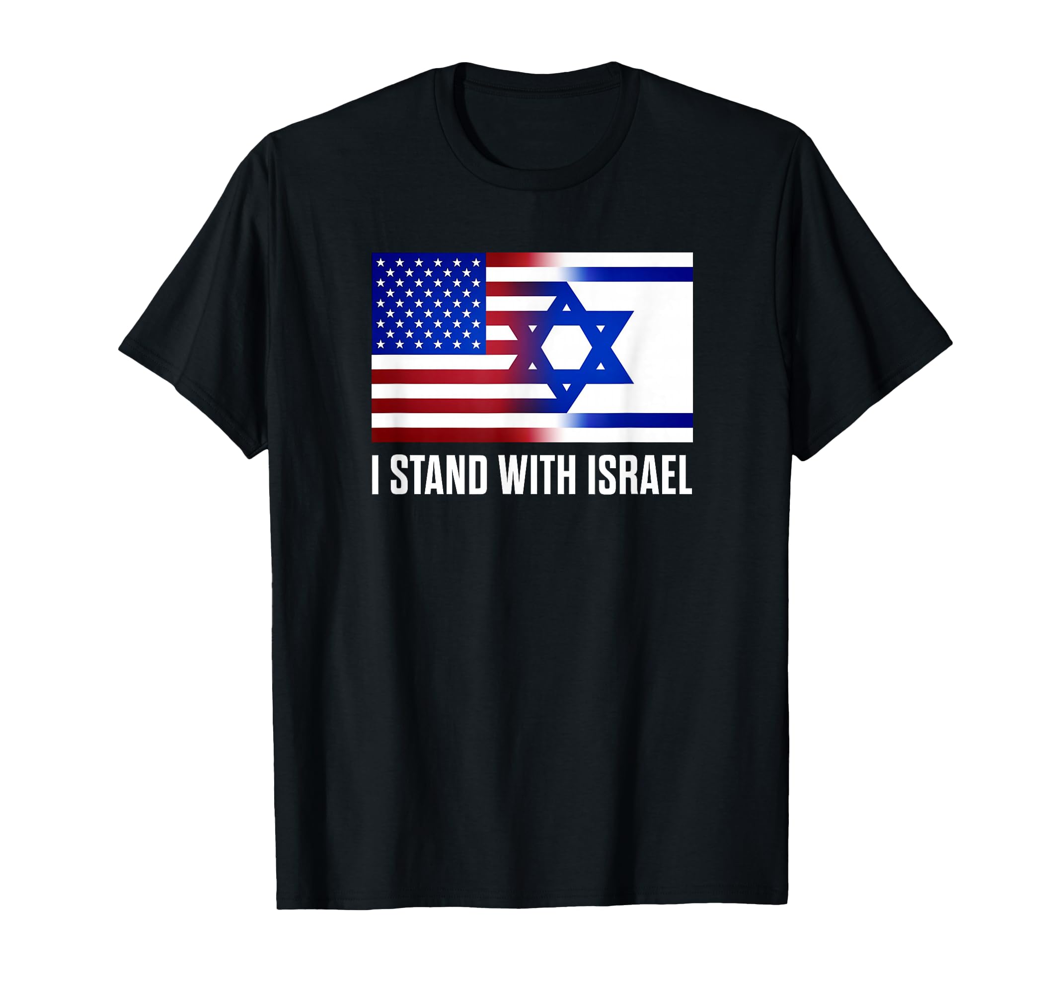Photo 1 of I Stand with Israel Patriotic T Shirt USA and Israel Flag T-Shirt