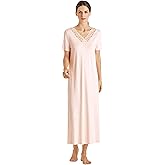 HANRO Women's Moments Short Sleeve Long Gown 77933