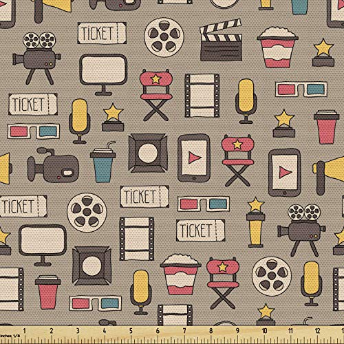 Lunarable Movie Theater Fabric by The Yard, Retro