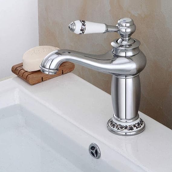 Grifo de baño Grifo de bronce antiguo Cobre caliente y frío Grifo de