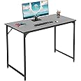 35/39/47 Inch Computer Desk Home Office Desk Writing Study Table Modern Simple Style PC Desk with Metal Frame Gaming Desk Workstation for Small Space (Black, 39 inch)