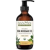 Banyan Botanicals Vata Massage Oil &ndash; Organic Herbal Massage Oil for Calm &amp; Relaxation &ndash; Ayurvedic Oil with Organic Ashwagandha (Withania Somnifera) &ndash; 8 oz &ndash; Non-GMO Sustainably Sourced Abhyanga Oil