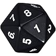 Koplow Games 55mm Jumbo D20 Opaque Black with White Numbers