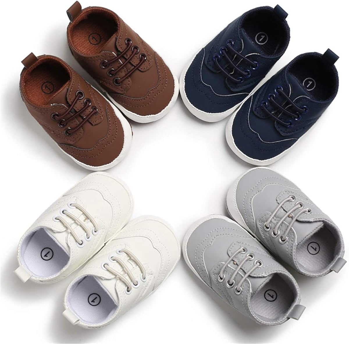  | BENHERO Baby Boys Girls Oxford Shoes Soft Sole PU Leather Moccasins Infant Toddler First Walkers Crib Dress Shoes Sneaker | Sneakers