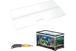 Sieral Aquarium Polycarbonate Canopy Set 23.07 x 11.69 x 0.12 Inch for 15/20H/55 Gallon Without Center Brace Aquariums Cover Fish Tank Lid with a Hook Knife, Clear