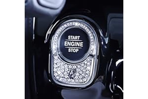 Pursuestar Bling Bling Crystal Button Start Ignition Control Switch Cover Car Interior Accessories Trim Sticker Decals for Mercedes Benz A B Class GLB GLA CLA 2019 2020 2021 2022