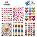 Valentines Heart Stickers, 60 Sheets Valentine's Day Love Decorative Stickers for Anniversaries, Party, Wedding (Colorful)