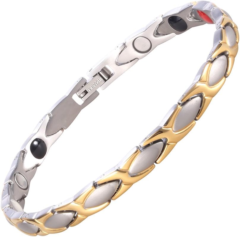 Starista Elegant Ladies Titanium 4 Element Magnetic Balance Bracelet 1/4' in Gift Box Valentines Gifts