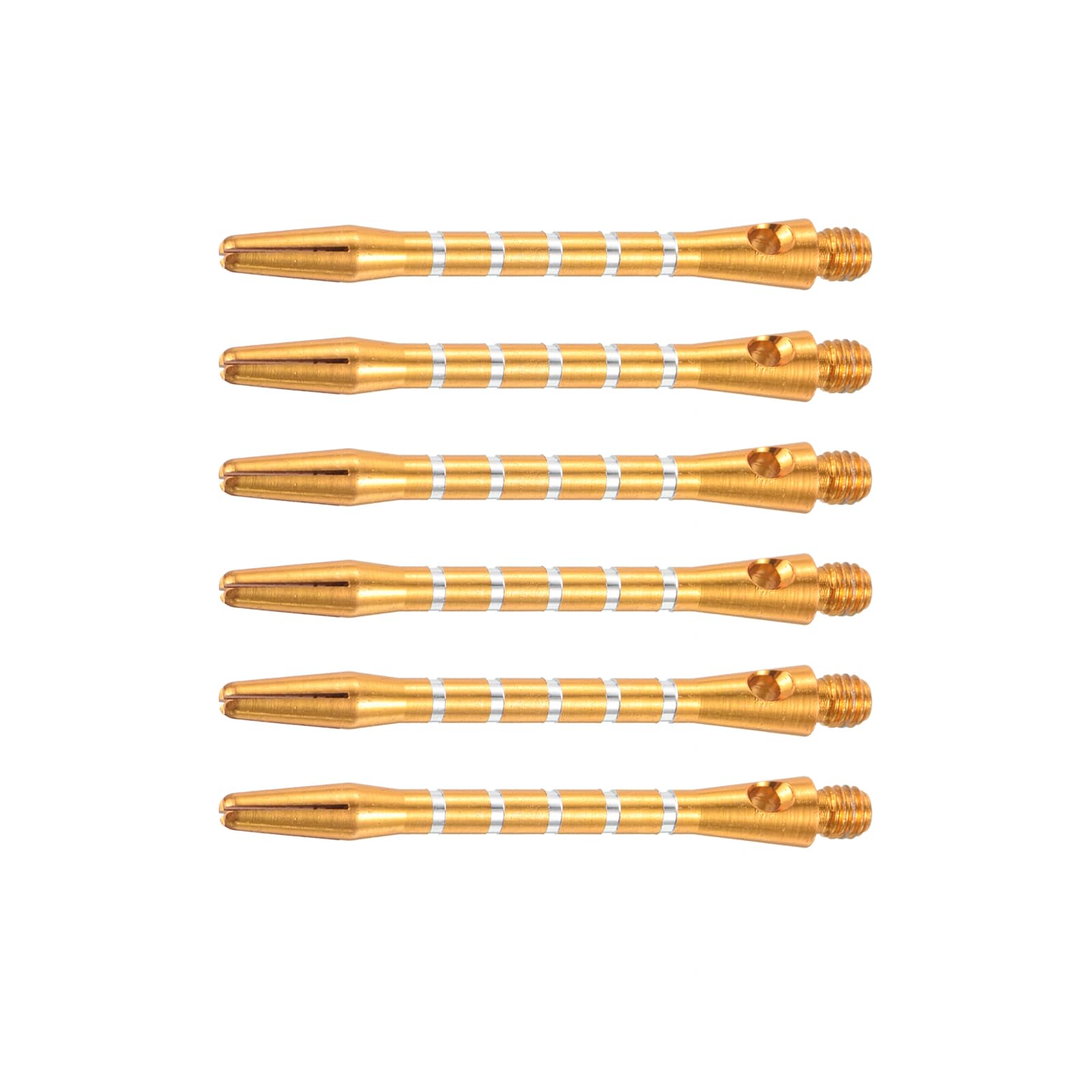 M METERXITY 6 Pack Darts Shafts - Aluminum Darts Stems Medium 2BA Thread, Apply to Darts Games/Darts Sports/Entertainmence/Party (Gold Tone)