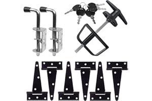HURRIKOM Shed Door Hardware Kit - Complete Gate Set with Hinges, Latch, Lock & Handle for Your Shed Door
